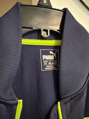 Puma Navy Jacket with Neon Green Accents